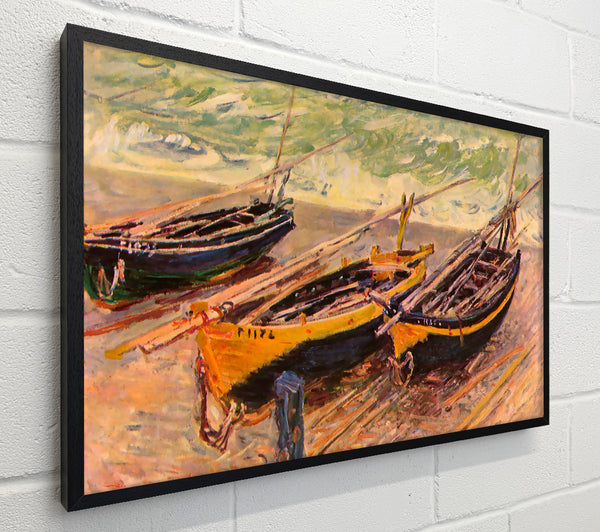 Monet Dock Of Etretat (Three Fishing Boats)