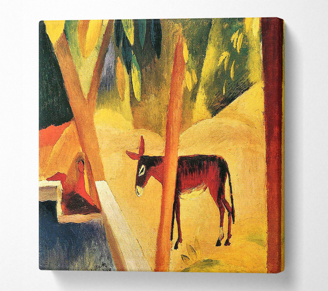  A Canvas Print of August Macke Donkeys In The Palms Canvas Print