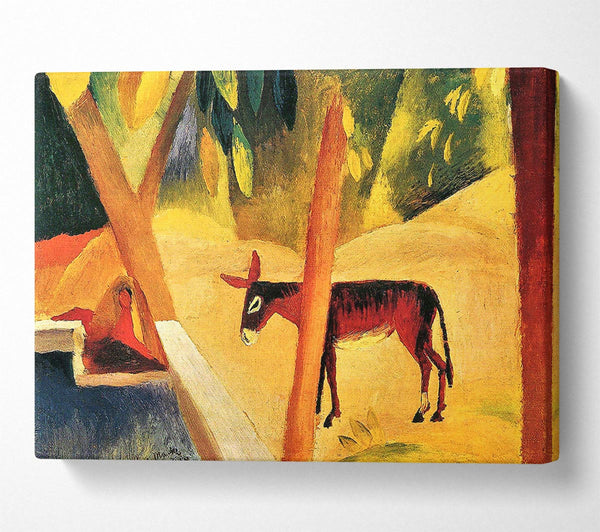  A Canvas Print of August Macke Donkeys In The Palms Canvas Print