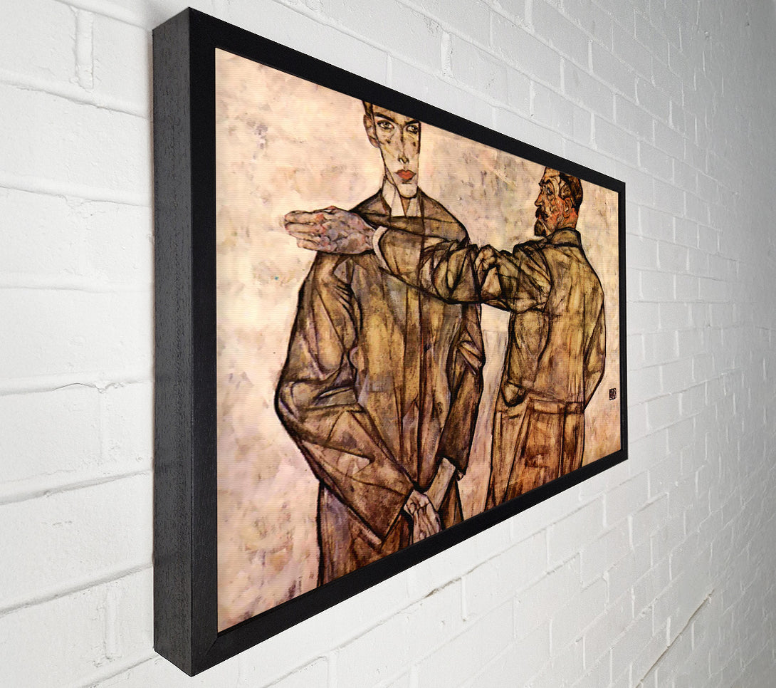  A Canvas Print of Schiele Double Portrait Of Heinrich Bensch And His Son Otto Canvas Print