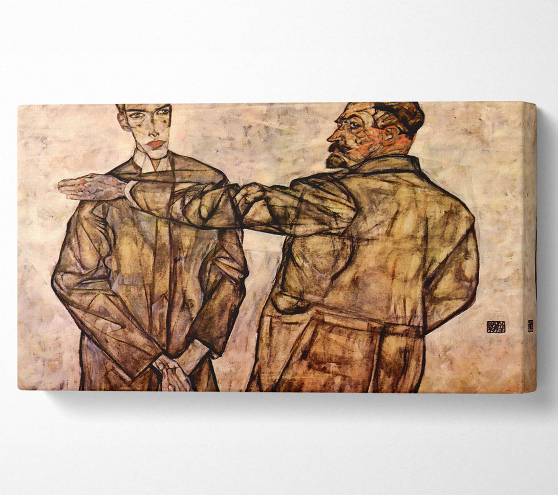  A Canvas Print of Schiele Double Portrait Of Heinrich Bensch And His Son Otto Canvas Print