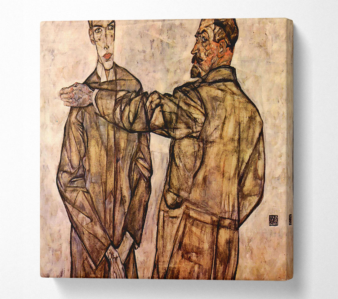 A Canvas Print of Schiele Double Portrait Of Heinrich Bensch And His Son Otto Canvas Print