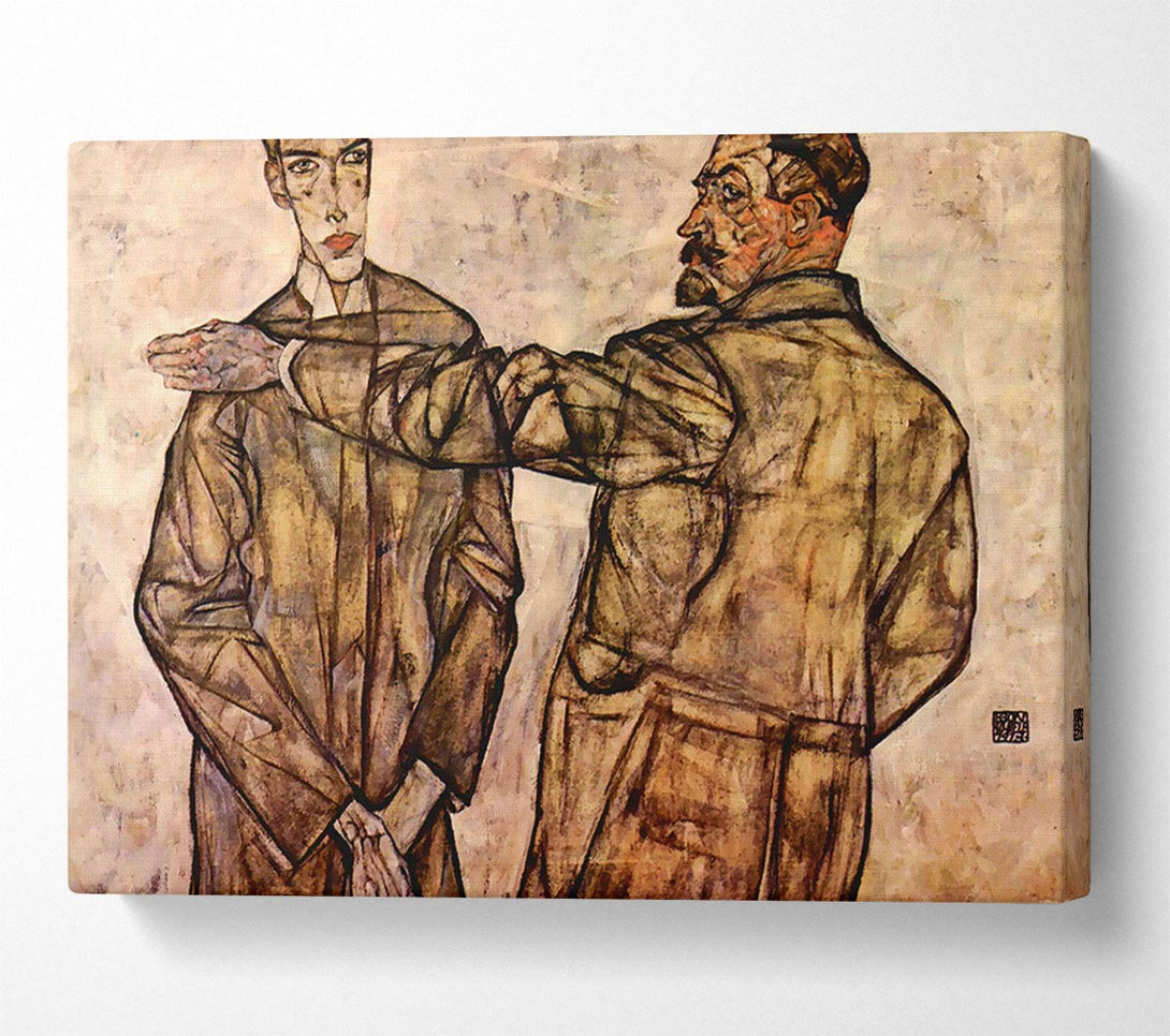  A Canvas Print of Schiele Double Portrait Of Heinrich Bensch And His Son Otto Canvas Print