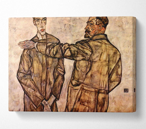  A Canvas Print of Schiele Double Portrait Of Heinrich Bensch And His Son Otto Canvas Print