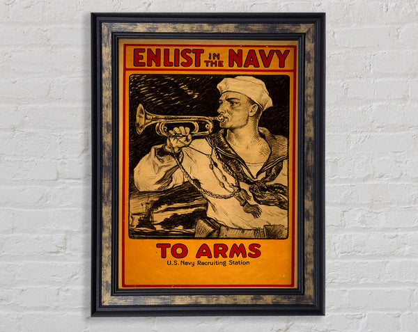 Enlist In The Navy Framed Print