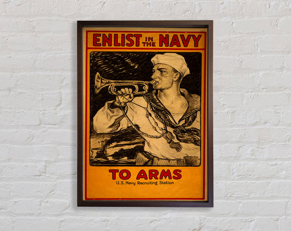 Enlist In The Navy Framed Print