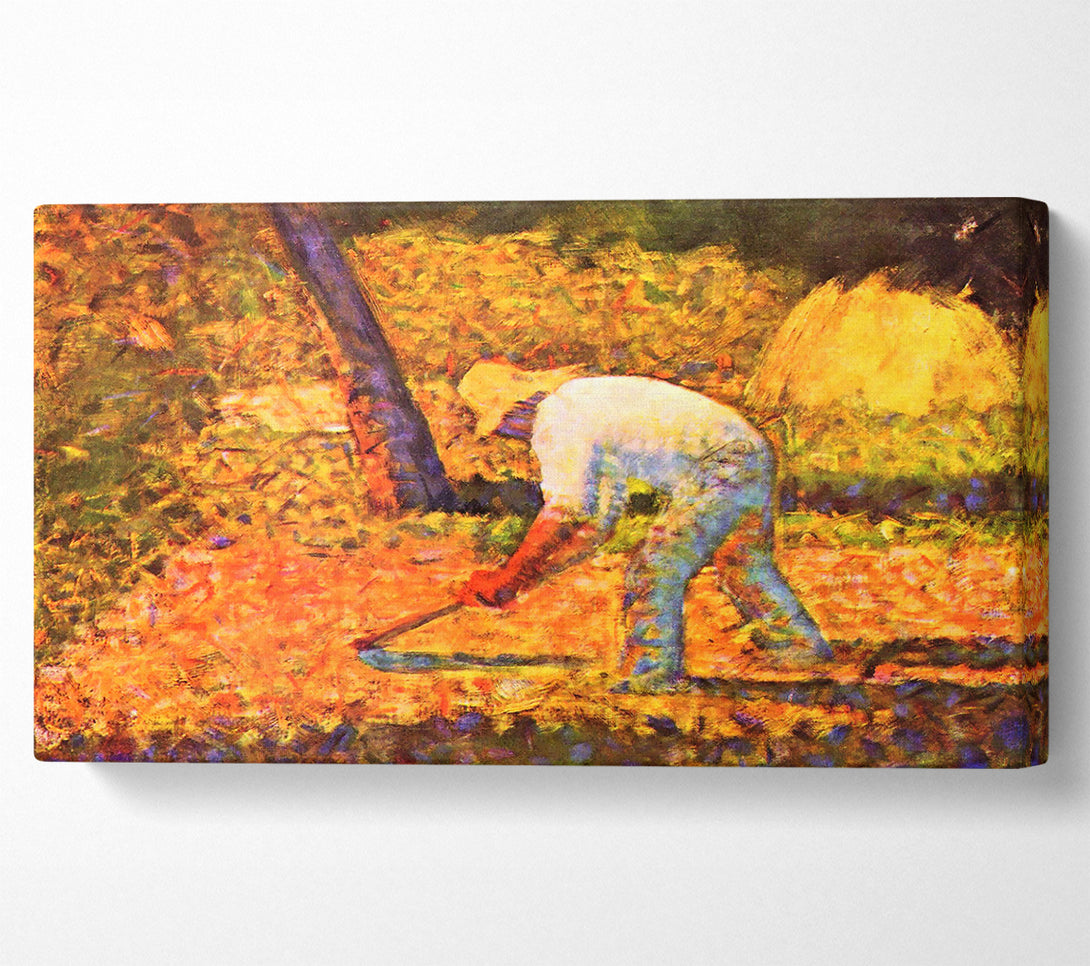  A Canvas Print of Seurat Farmer With Hoe Canvas Print