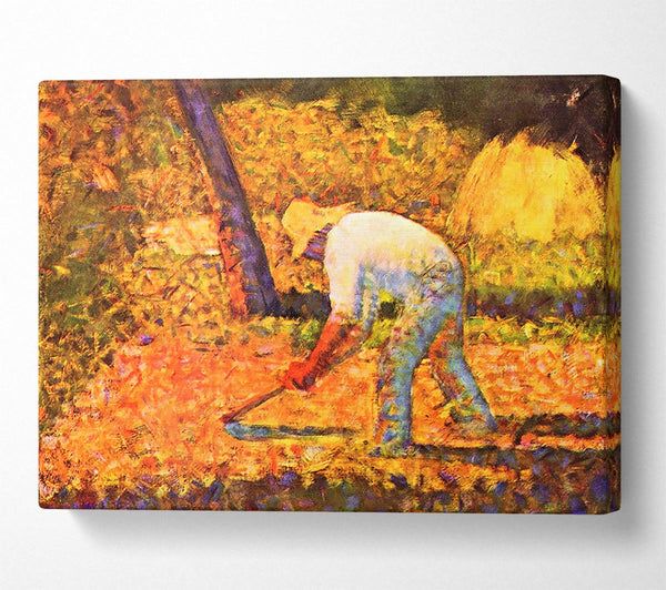  A Canvas Print of Seurat Farmer With Hoe Canvas Print