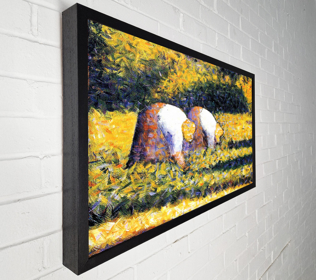  A Canvas Print of Seurat Farmers At Work Canvas Print