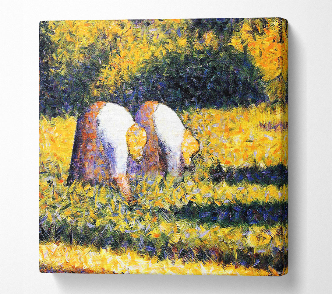  A Canvas Print of Seurat Farmers At Work Canvas Print