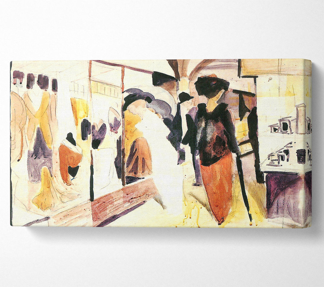  A Canvas Print of August Macke Fashion Shop Porch Canvas Art