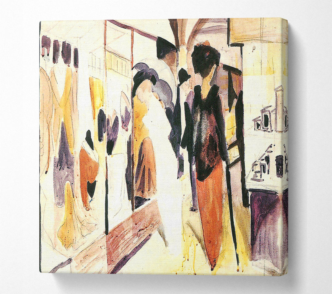  A Canvas Print of August Macke Fashion Shop Porch Canvas Art