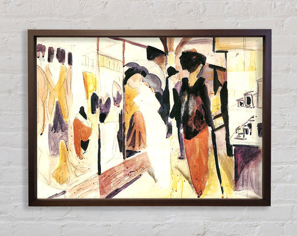 August Macke Fashion Shop Porch Framed Print