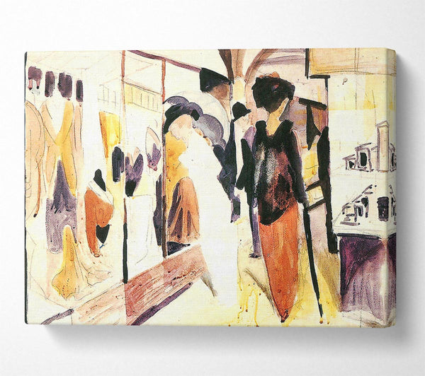  A Canvas Print of August Macke Fashion Shop Porch Canvas Art