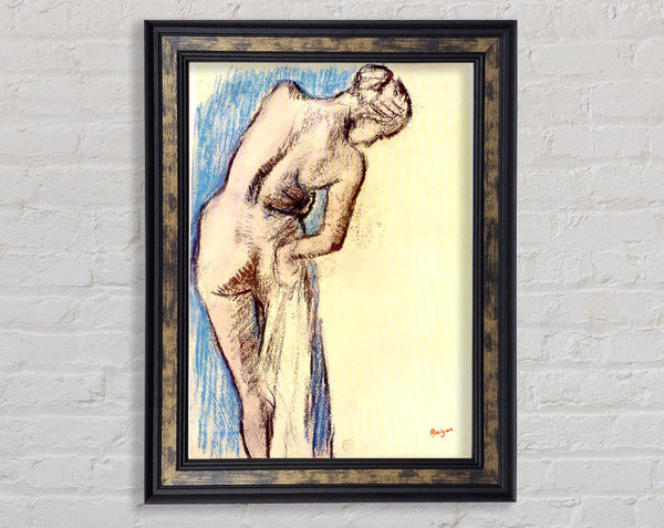 Degas Female After The Bath Framed Print