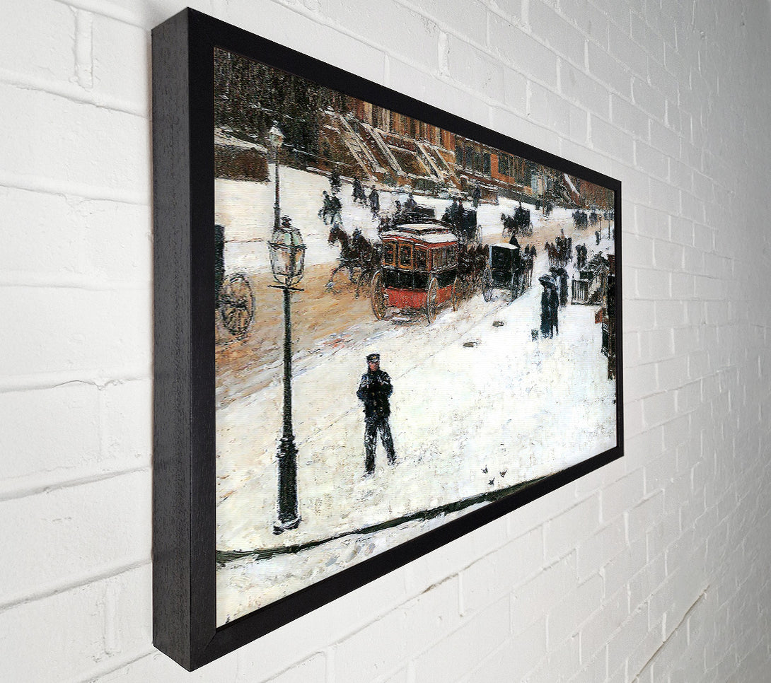  A Canvas Print of Hassam Fifth Avenue In Winter Canvas Print