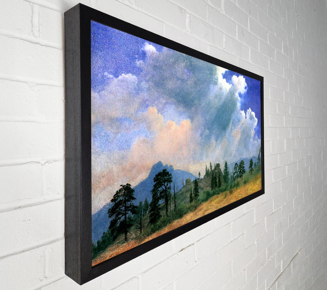  A Canvas Print of Bierstadt Fir Trees And Storm Clouds Canvas Art