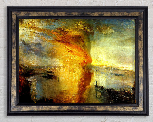 Joseph Mallord Turner Fire At The Parliament Building In 1834 Framed Print
