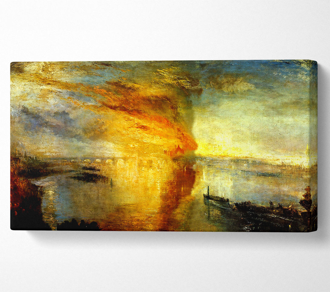  A Canvas Print of Joseph Mallord Turner Fire At The Parliament Building In 1834 Canvas Wall Art