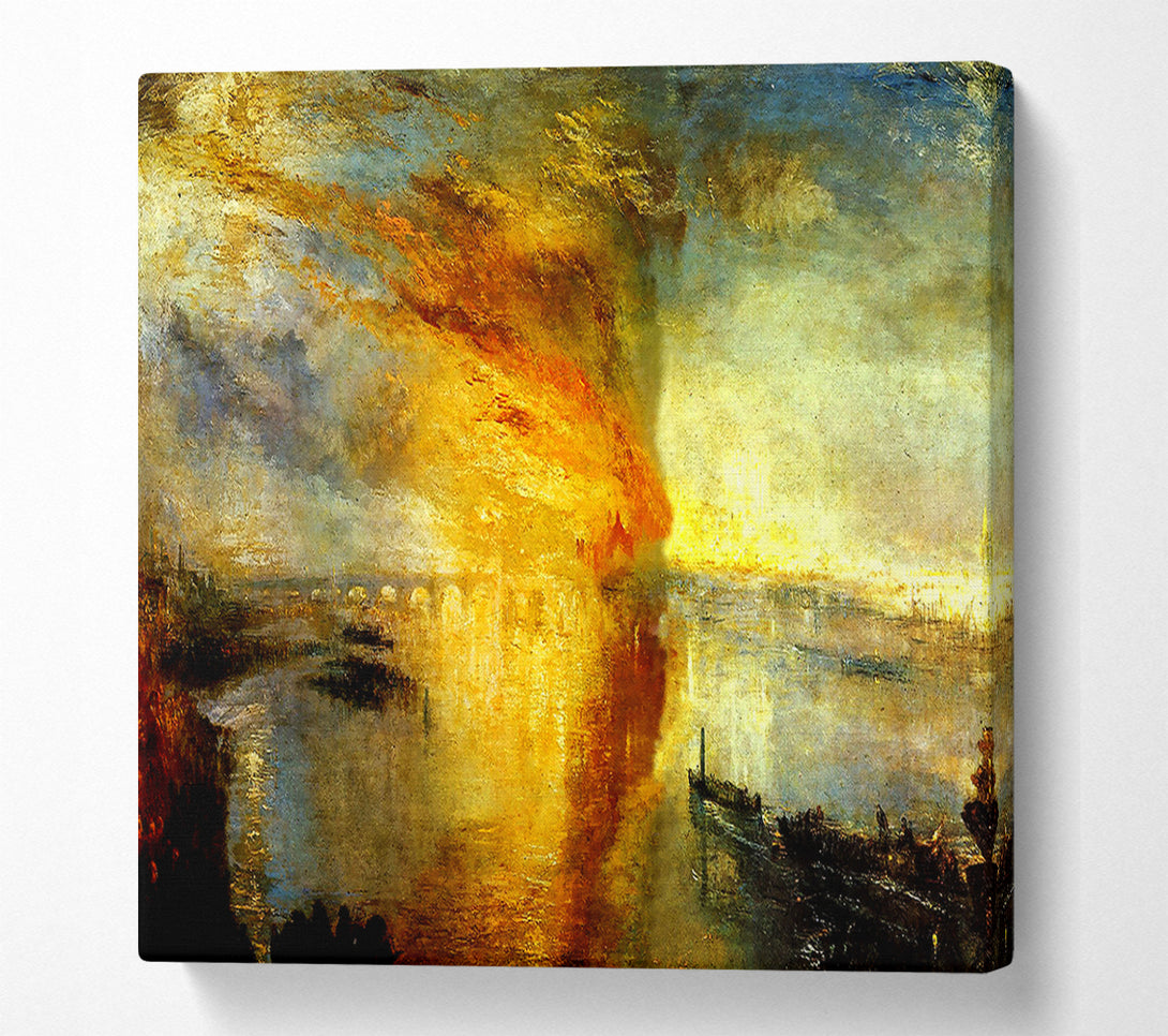  A Canvas Print of Joseph Mallord Turner Fire At The Parliament Building In 1834 Canvas Wall Art