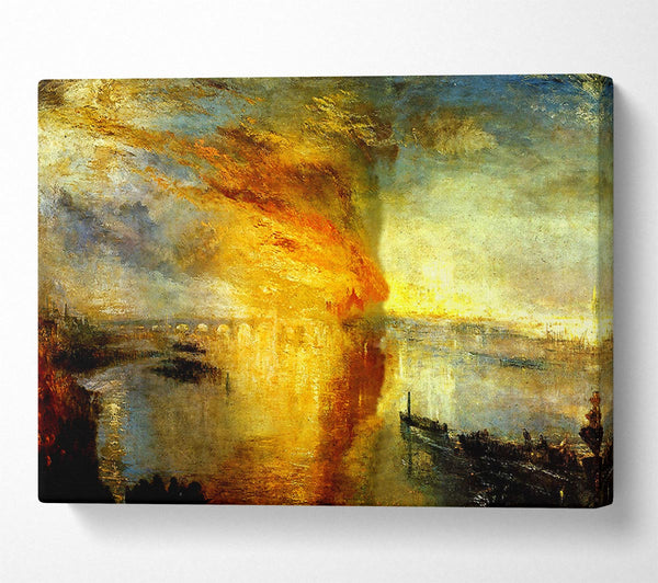  A Canvas Print of Joseph Mallord Turner Fire At The Parliament Building In 1834 Canvas Wall Art