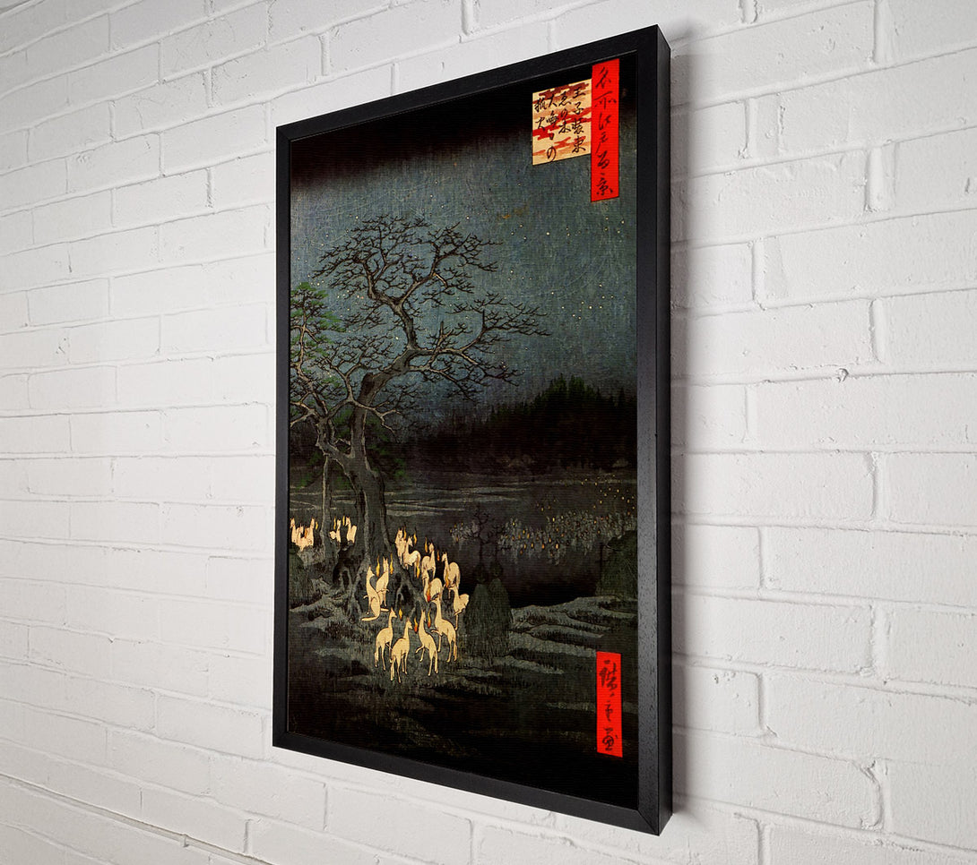  A Canvas Print of Hiroshige Fire Foxes Canvas Print