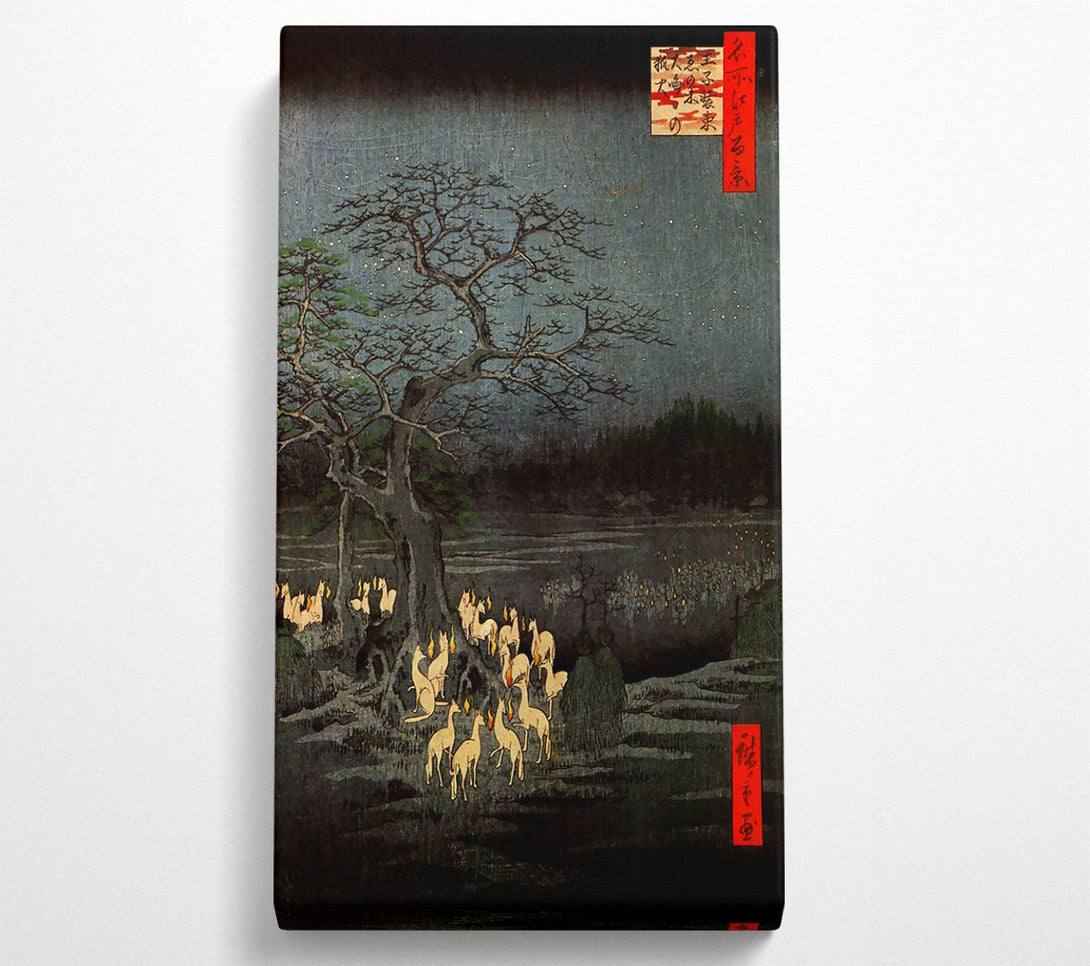  A Canvas Print of Hiroshige Fire Foxes Canvas Print