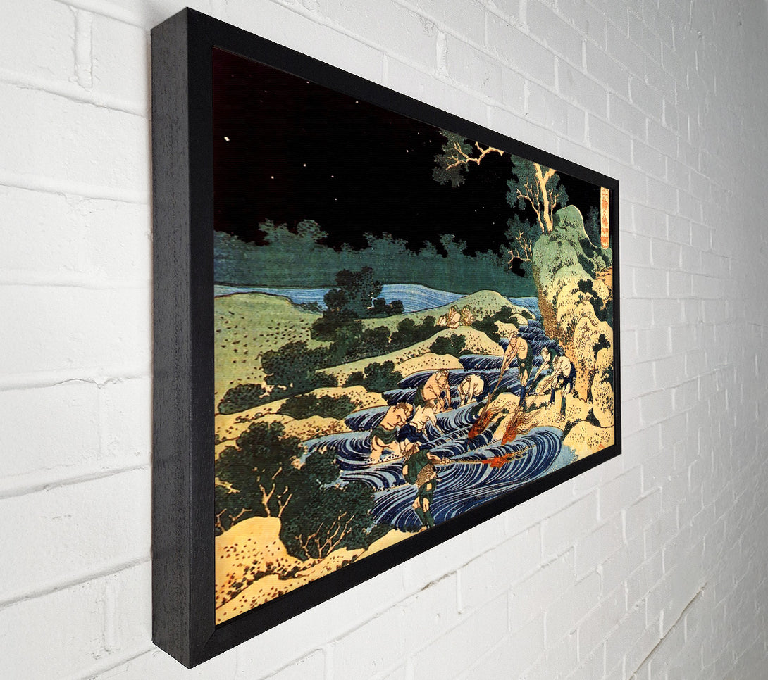  A Canvas Print of Hokusai Fishing With Torches Canvas Print