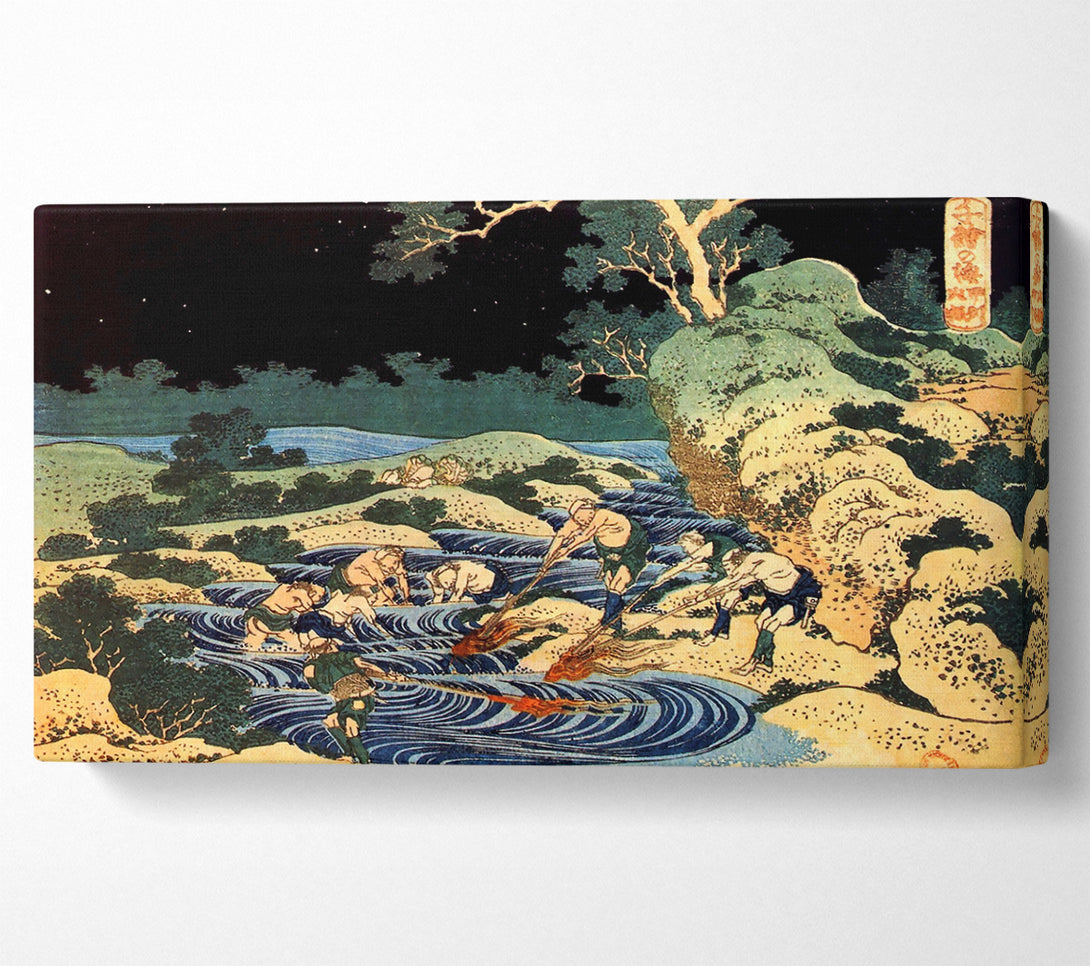  A Canvas Print of Hokusai Fishing With Torches Canvas Print