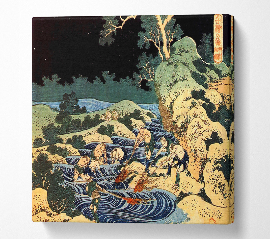  A Canvas Print of Hokusai Fishing With Torches Canvas Print