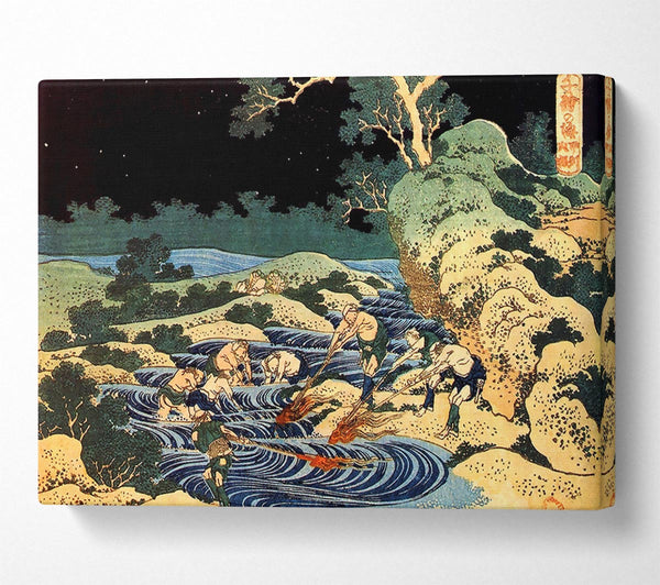 A Canvas Print of Hokusai Fishing With Torches Canvas Print