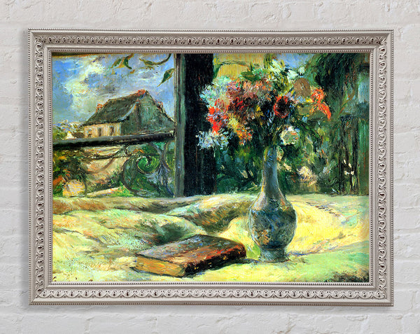 Gauguin Flower Vase In Window Framed Print