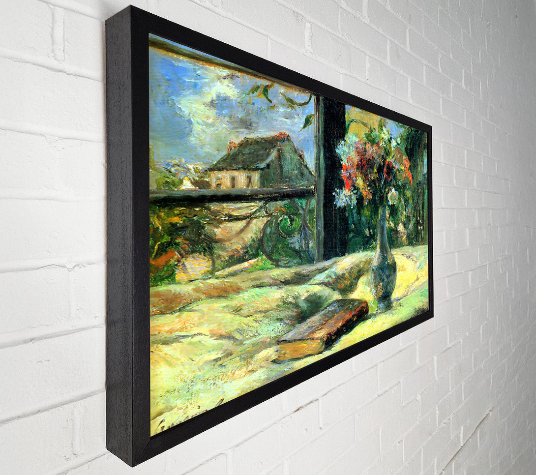  A Canvas Print of Gauguin Flower Vase In Window Canvas Wall Art
