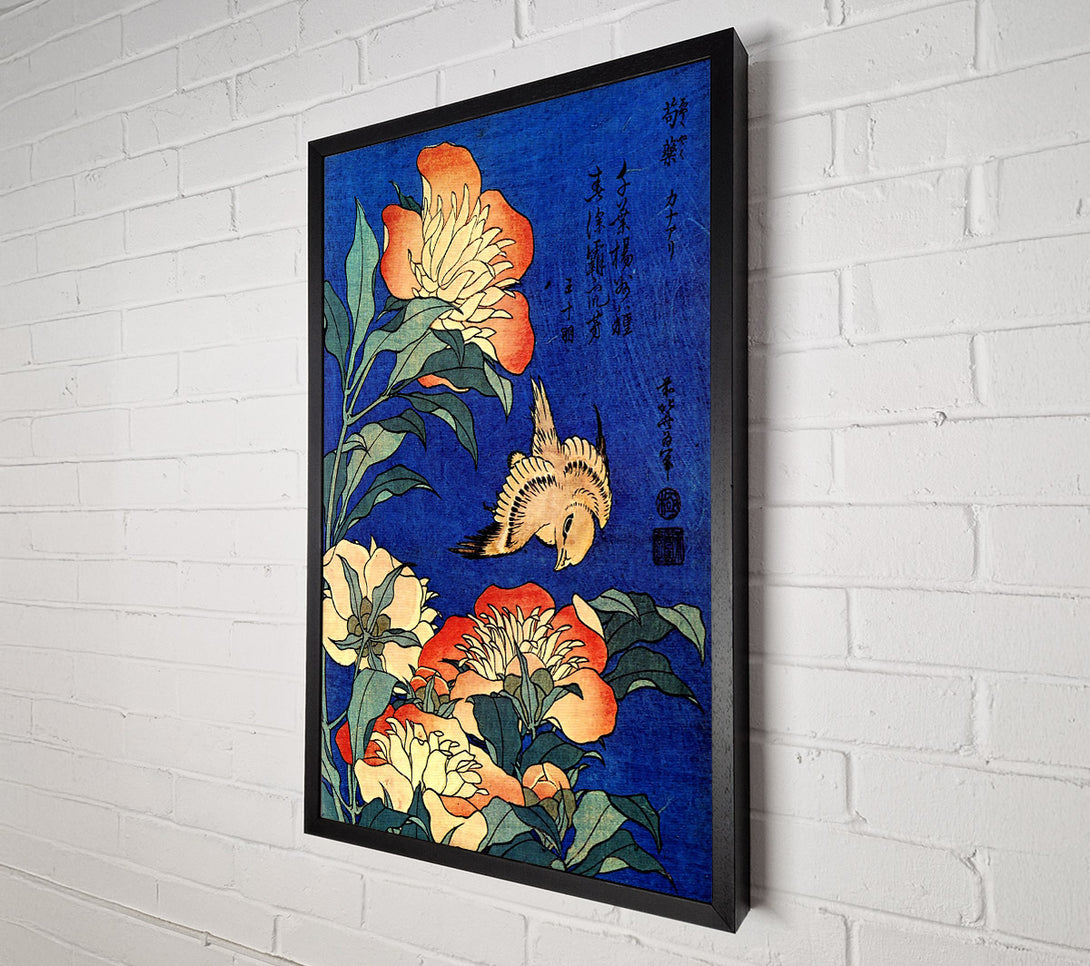  A Canvas Print of Hokusai Flowers Canvas Wall Art