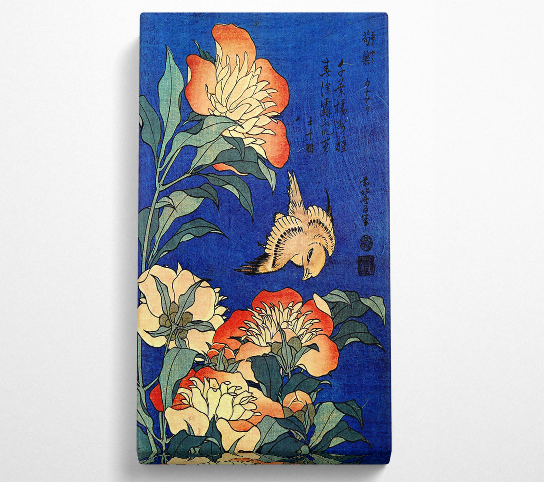  A Canvas Print of Hokusai Flowers Canvas Wall Art