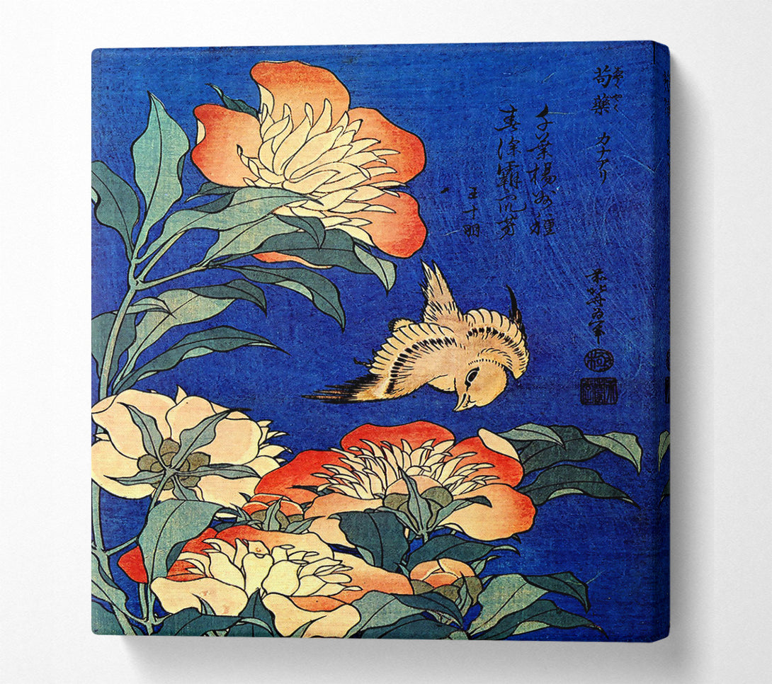  A Canvas Print of Hokusai Flowers Canvas Wall Art
