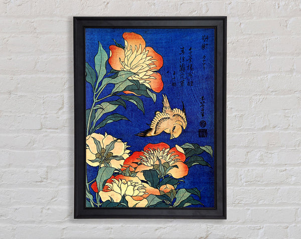 Hokusai Flowers Framed Print