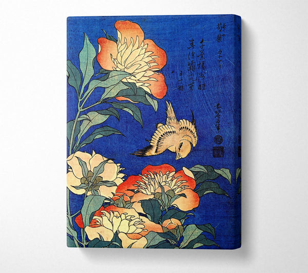  A Canvas Print of Hokusai Flowers Canvas Wall Art