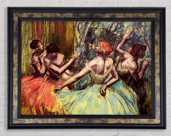 Degas Four Dancers Behind The Scenes Framed Print
