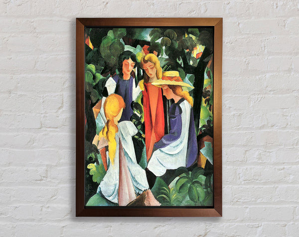August Macke Four Girls Framed Print