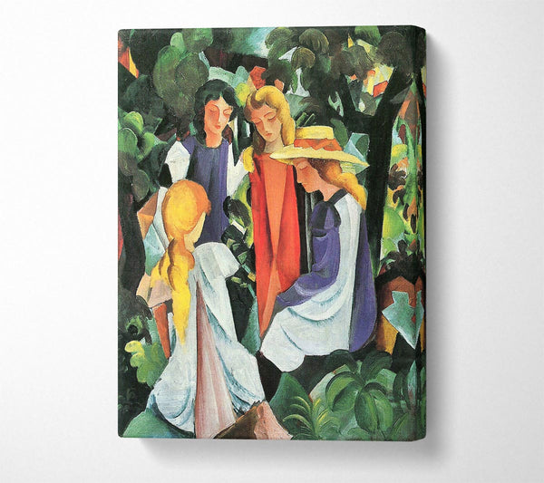 A Canvas Print of August Macke Four Girls Canvas Art