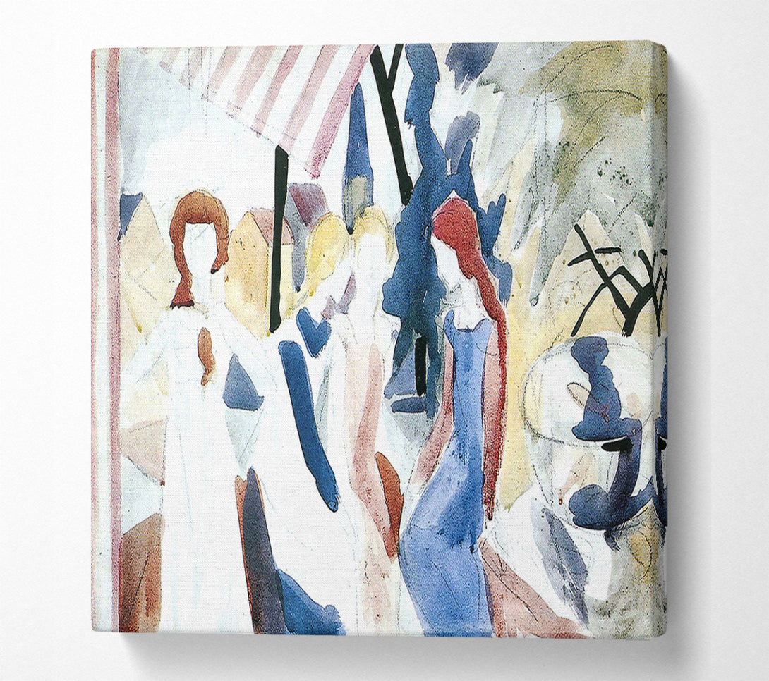  A Canvas Print of August Macke Four Girls On Altane Canvas Wall Art