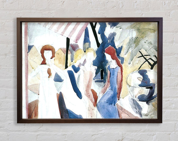 August Macke Four Girls On Altane Framed Print