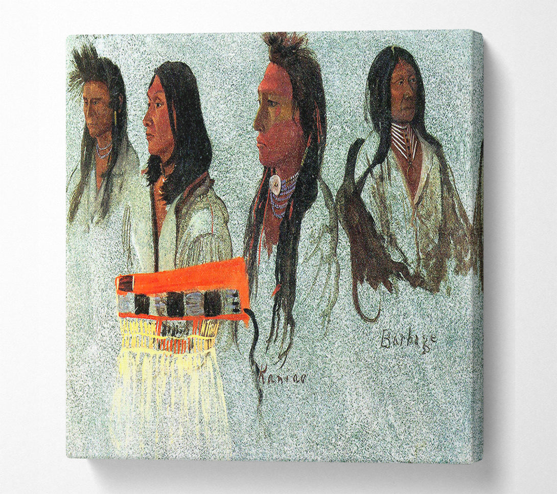  A Canvas Print of Bierstadt Four Indians Canvas Art