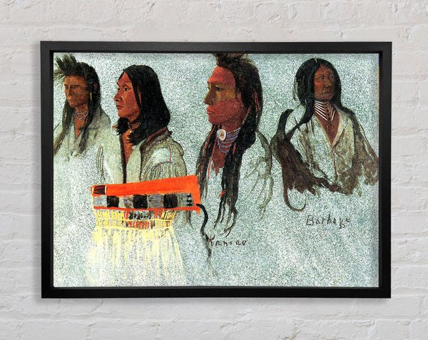 Bierstadt Four Indians Framed Print