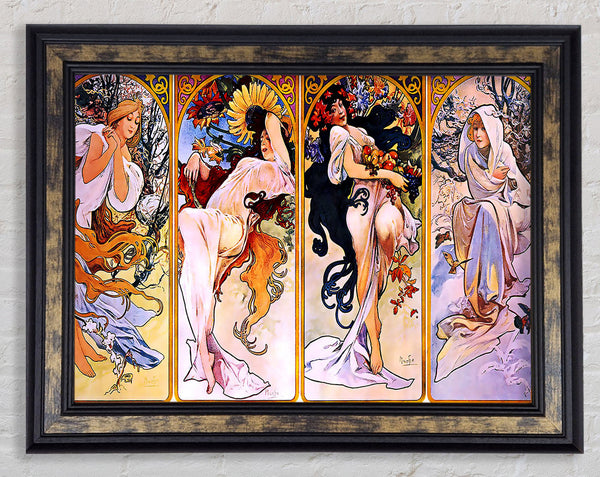 Alphonse Mucha Four Seasons Framed Print