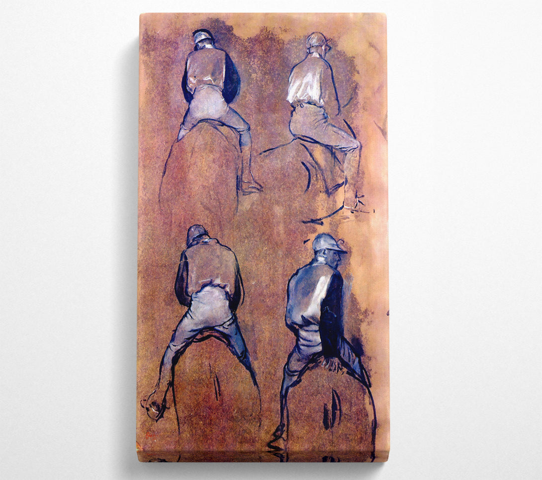  A Canvas Print of Degas Four Studies Of Jockeys Canvas Art