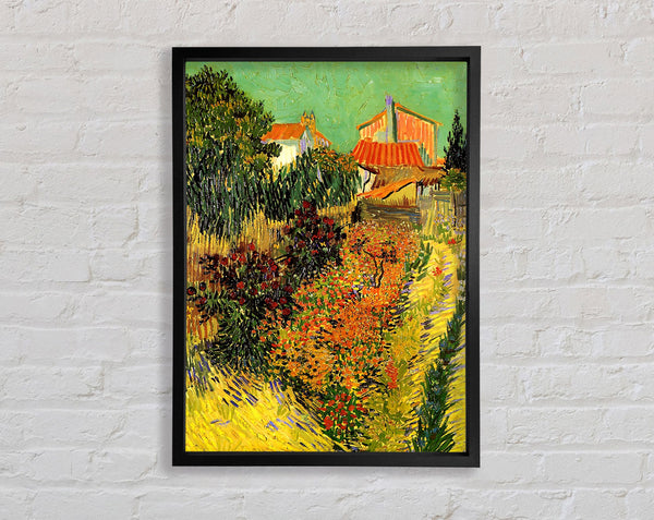 Van Gogh Garden Behind A House Framed Print