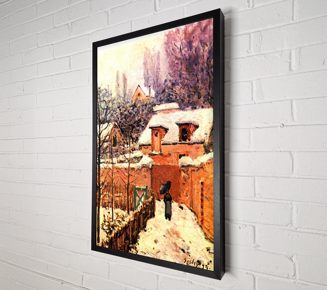  A Canvas Print of Sisley Garden In Louveciennes In Snow Canvas Art