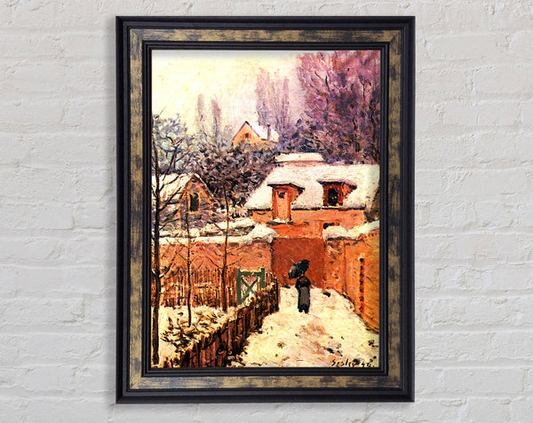 Sisley Garden In Louveciennes In Snow Framed Print
